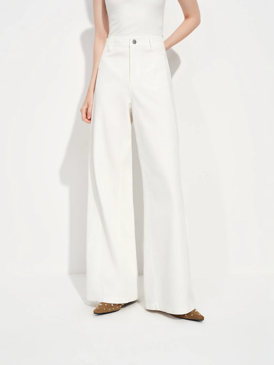 White High Waist Wide Leg Jeans