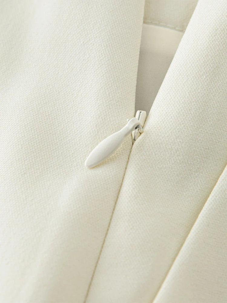 Ivory Tailored A-Line Mini Skirt