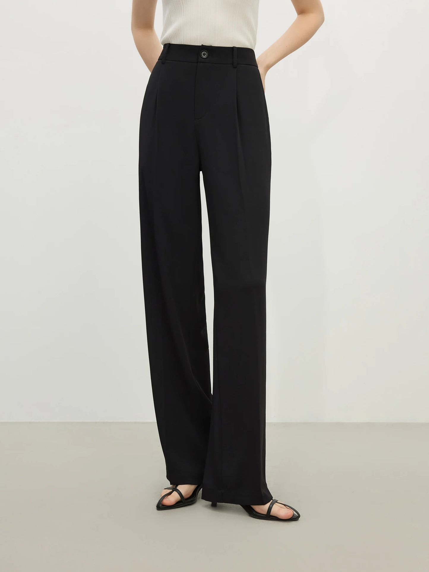 Slate Blue Straight Leg Trousers