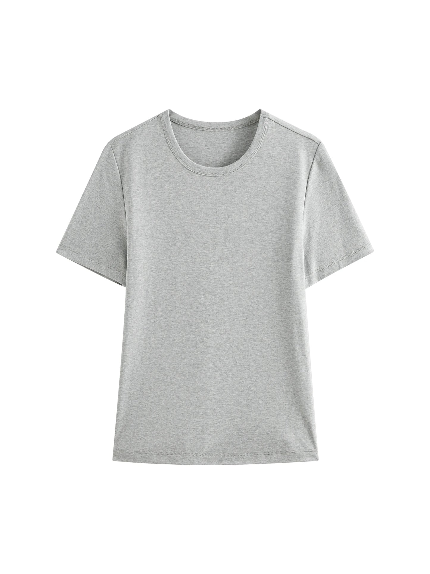 Grey Straight Fit Cotton Tee