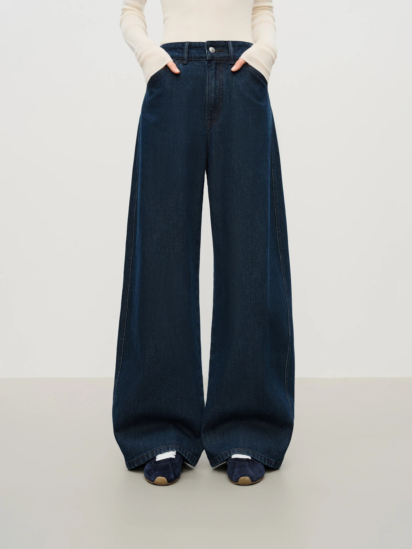 Dark Indigo Extra Wide Leg Jeans