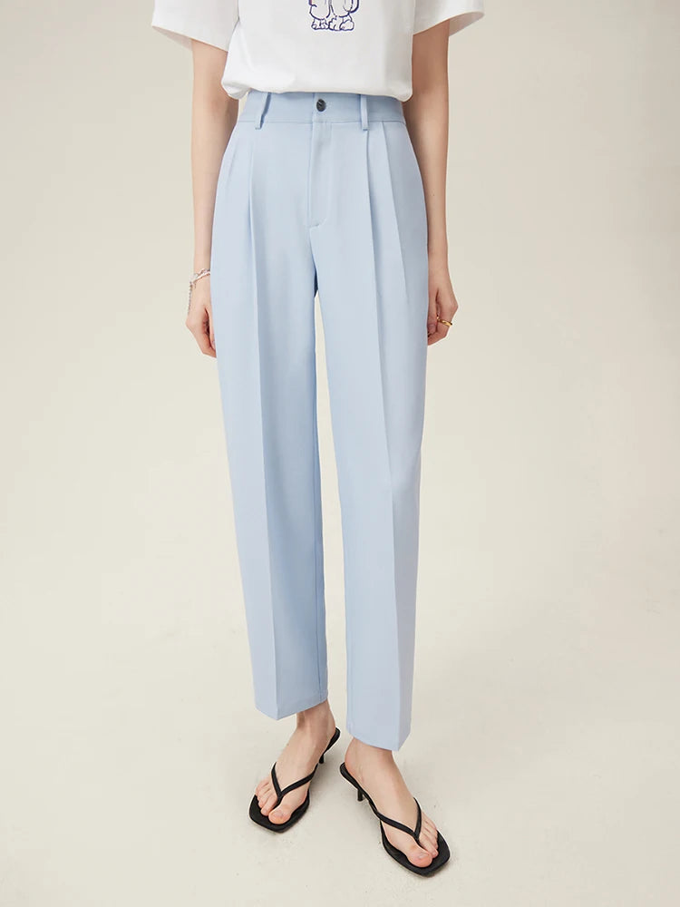 Black Cropped Tapered Trousers