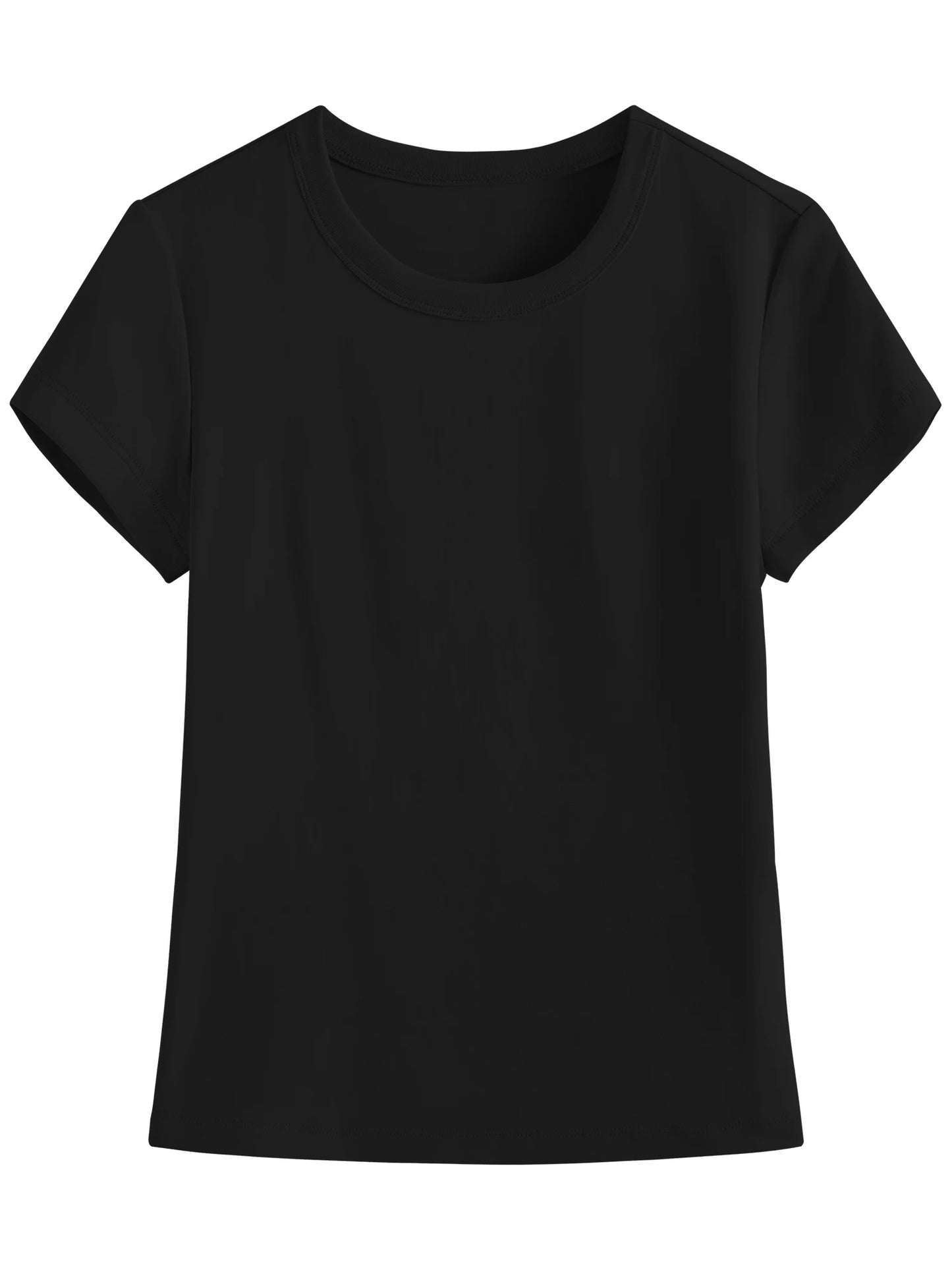 White Straight Shoulder Fitted Tee