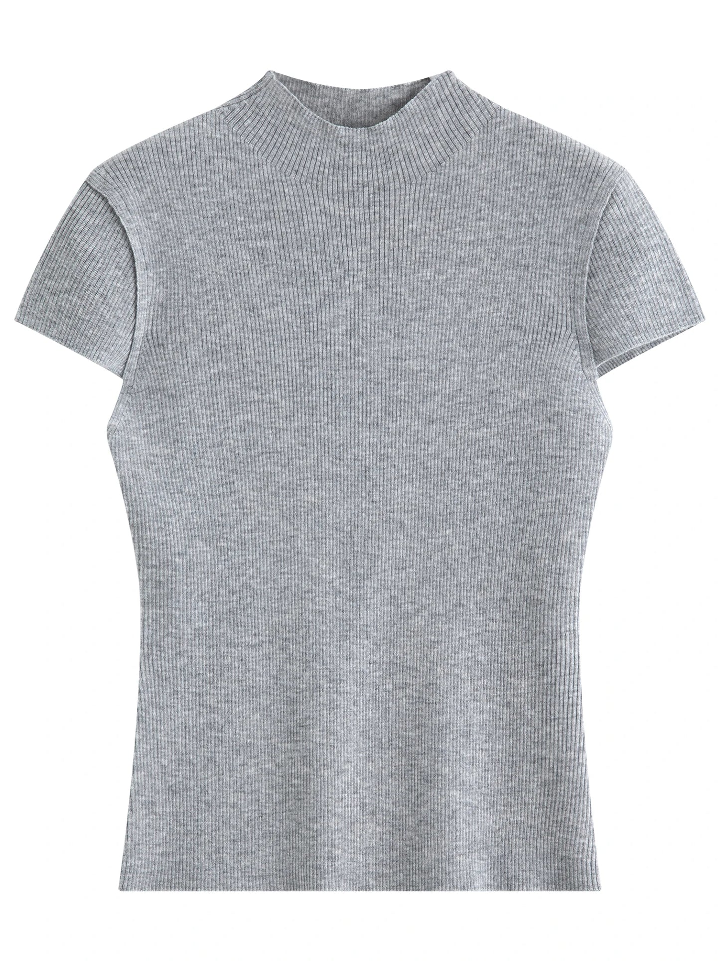 Ivory Mock Neck Knit Tee