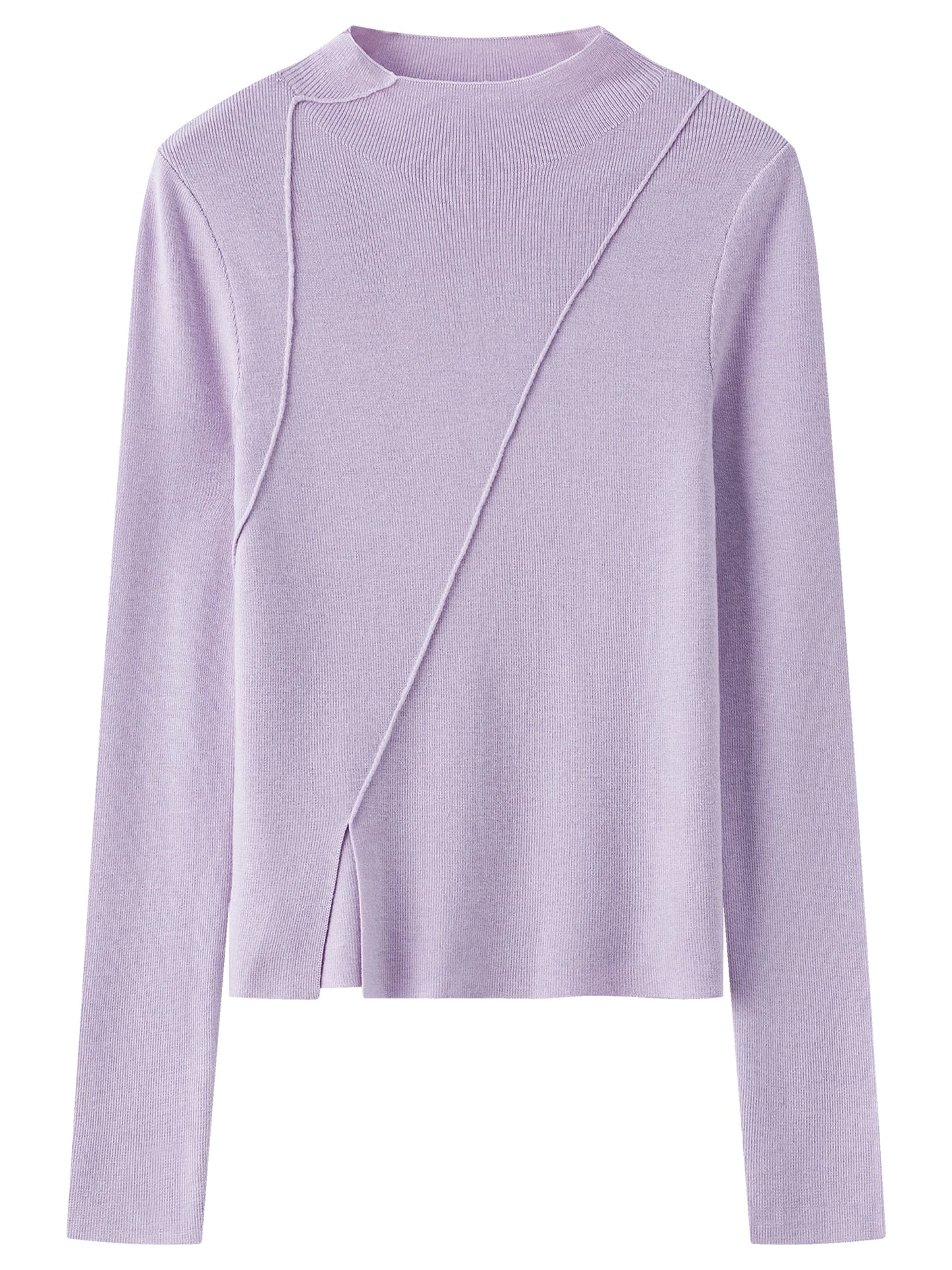 Lilac Asymmetric Hem Knit Top