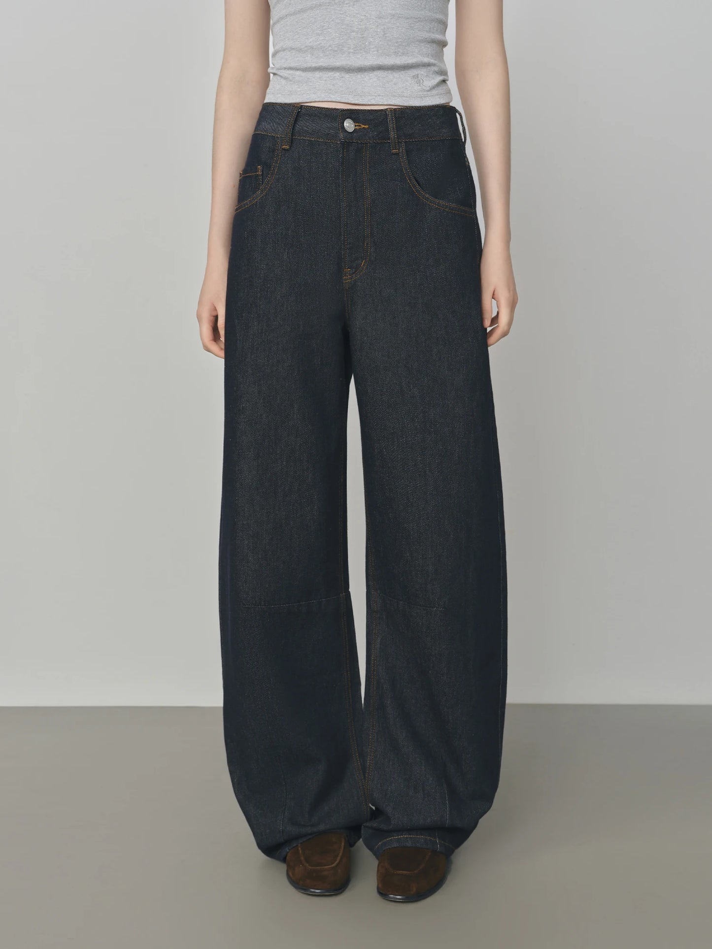 Charcoal Relaxed Wide Leg Jeans