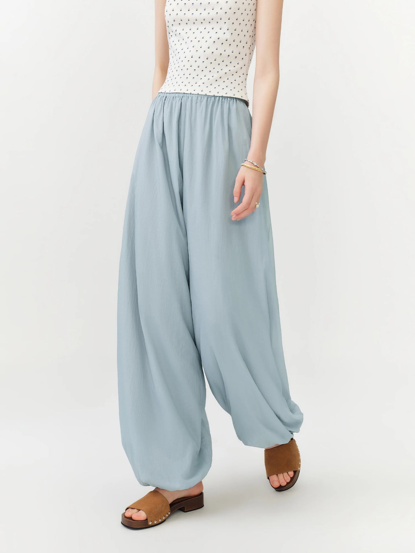 Pale Blue Balloon Harem Pants
