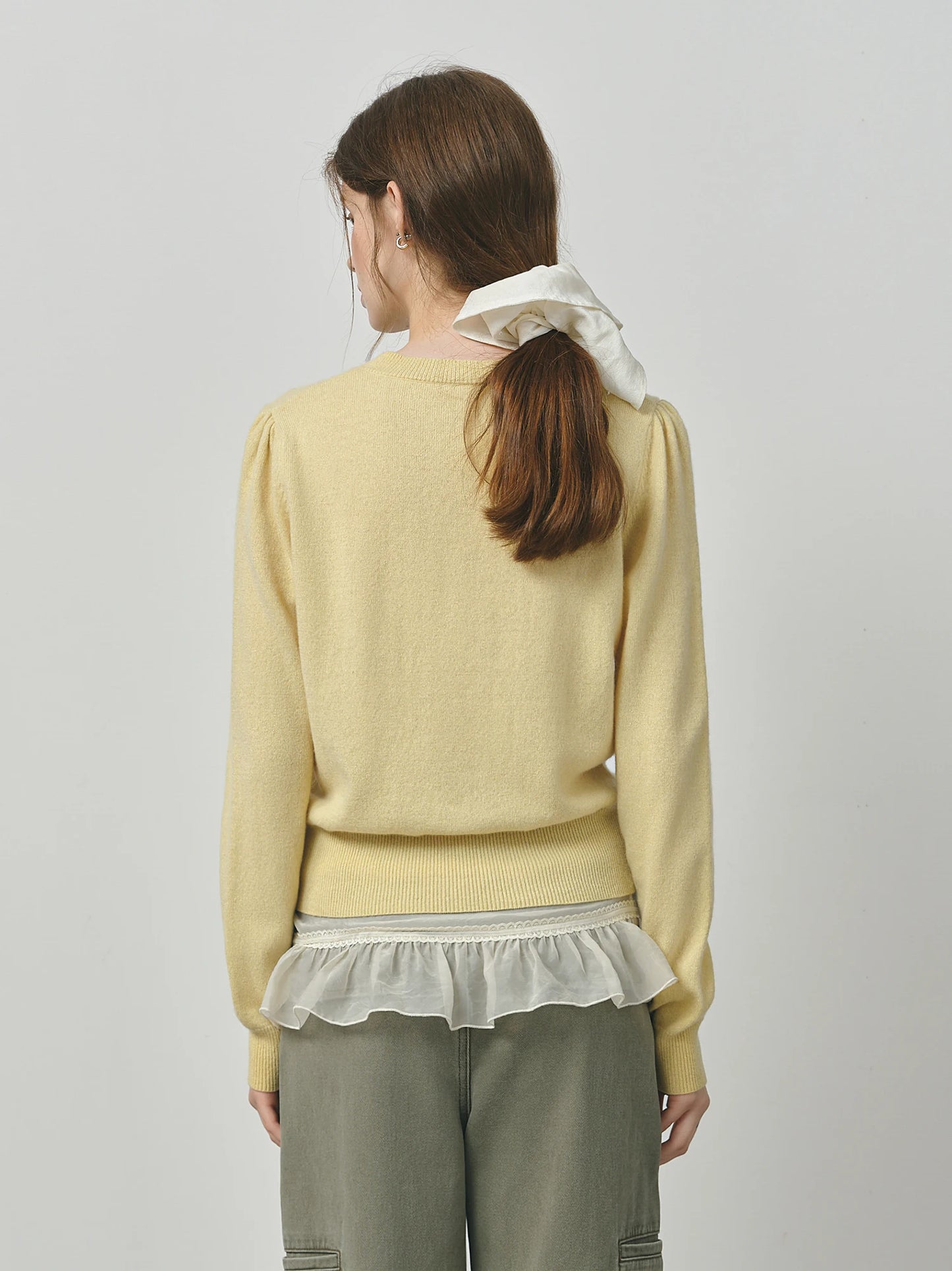 Butter Yellow Floral Embroidered Sweater