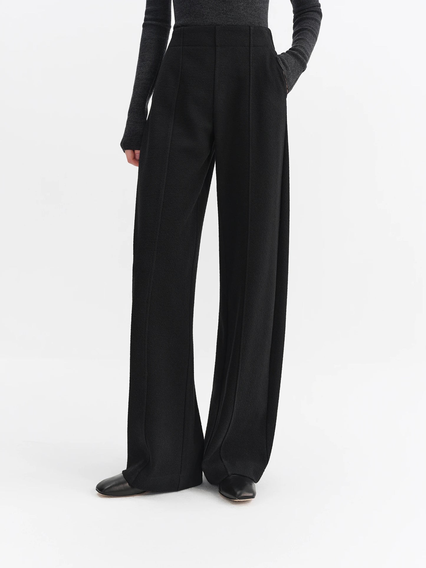 Black High Waist Wide Leg Trousers