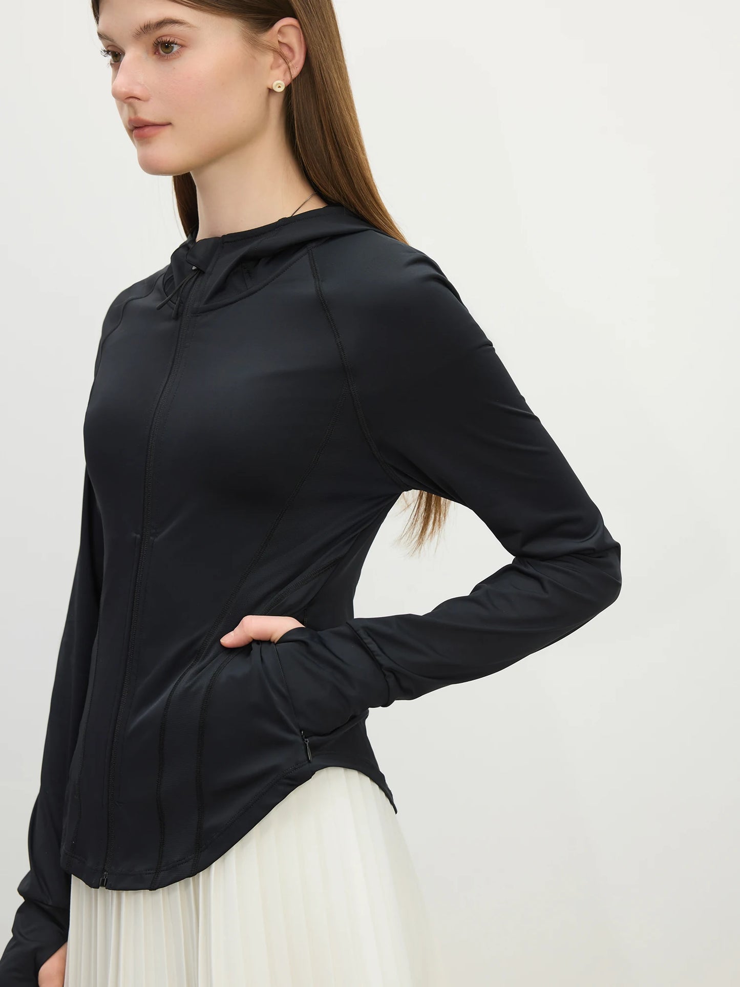 Pale Blue Hooded Sun Protection Jacket