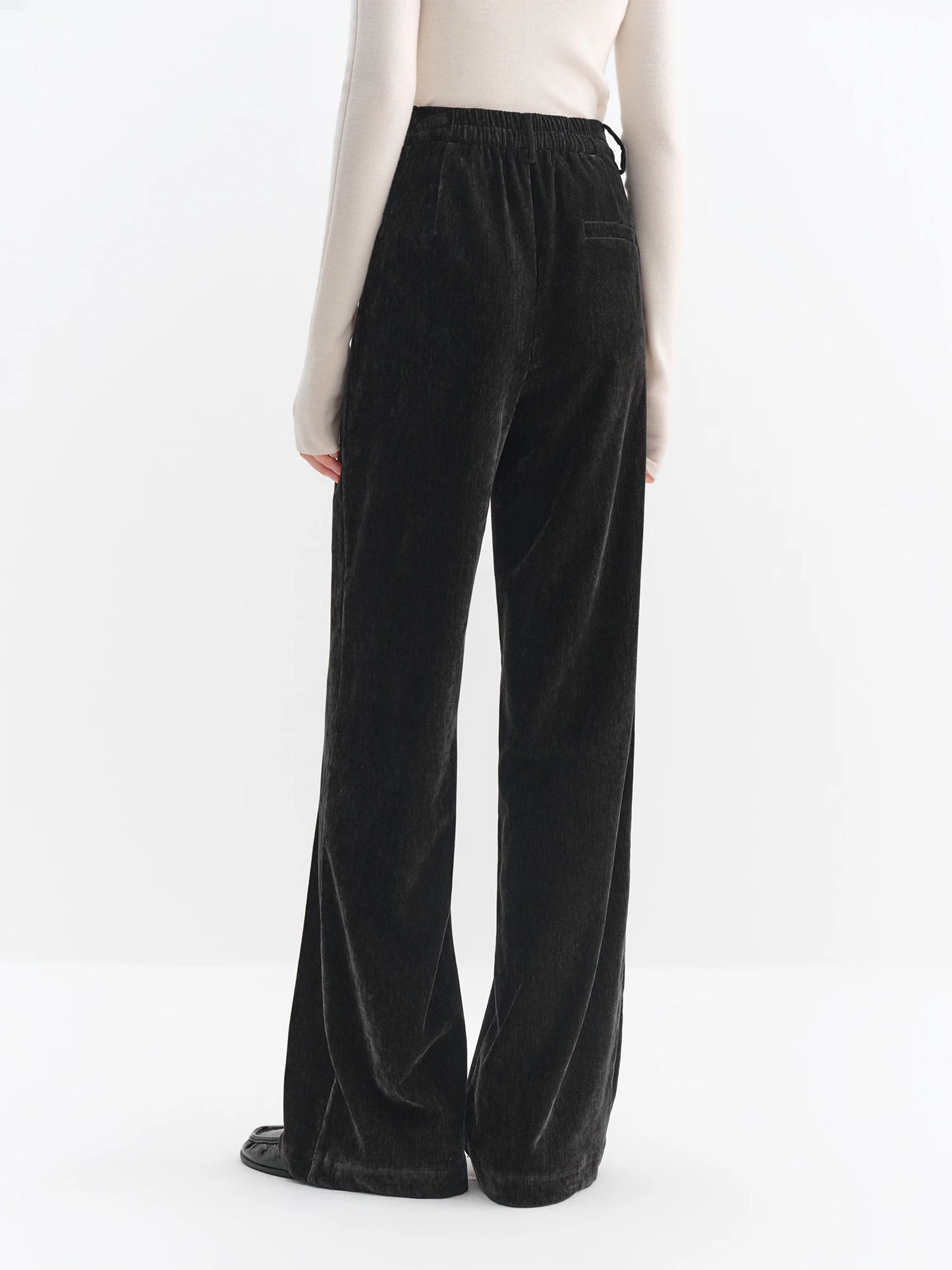 Black Velvet Straight Leg Pants