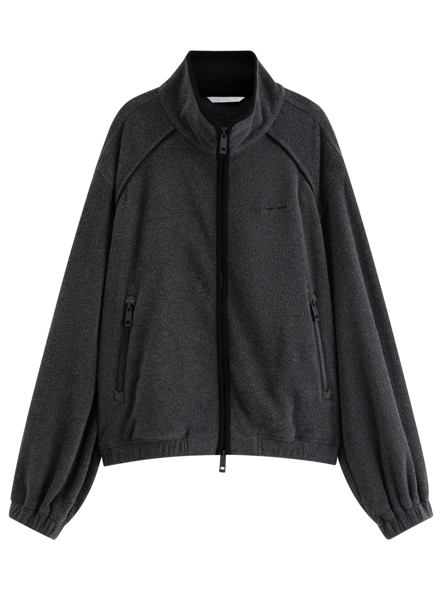 Brown Contrast Zip Bomber Jacket