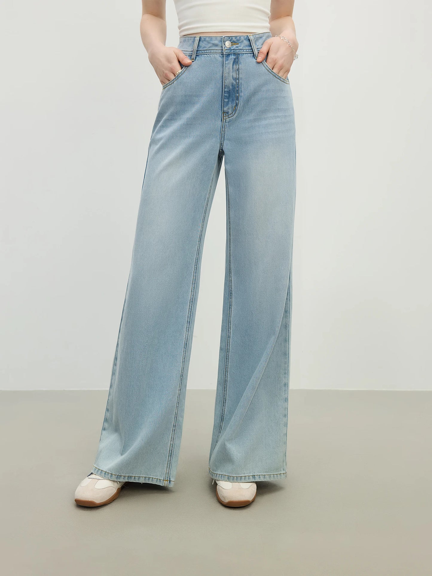 Light Blue Straight Leg Jeans