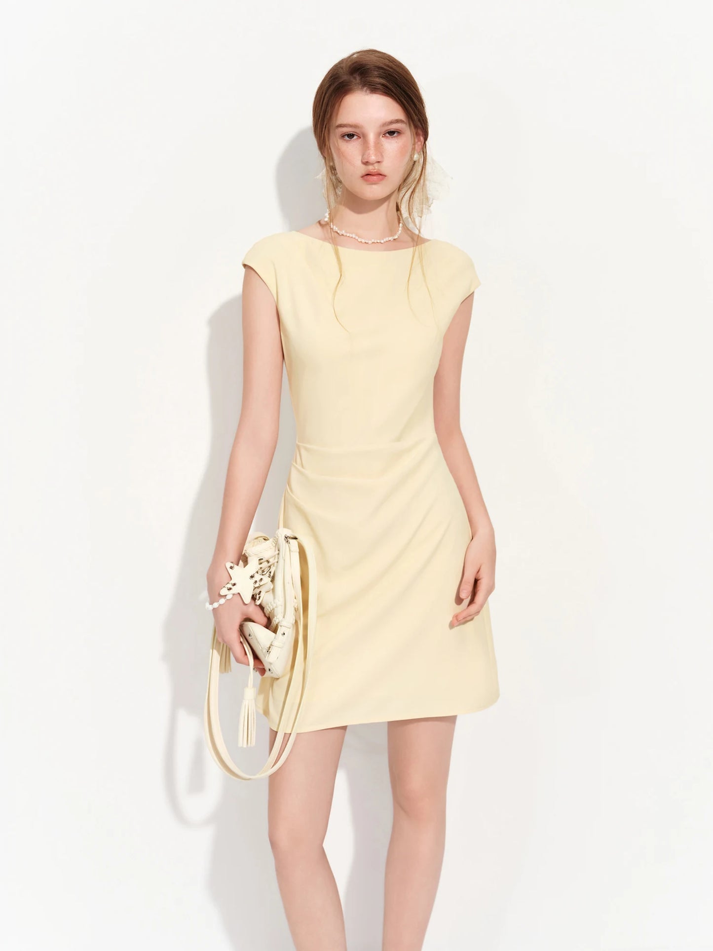 Butter Yellow Cap Sleeve Mini Dress