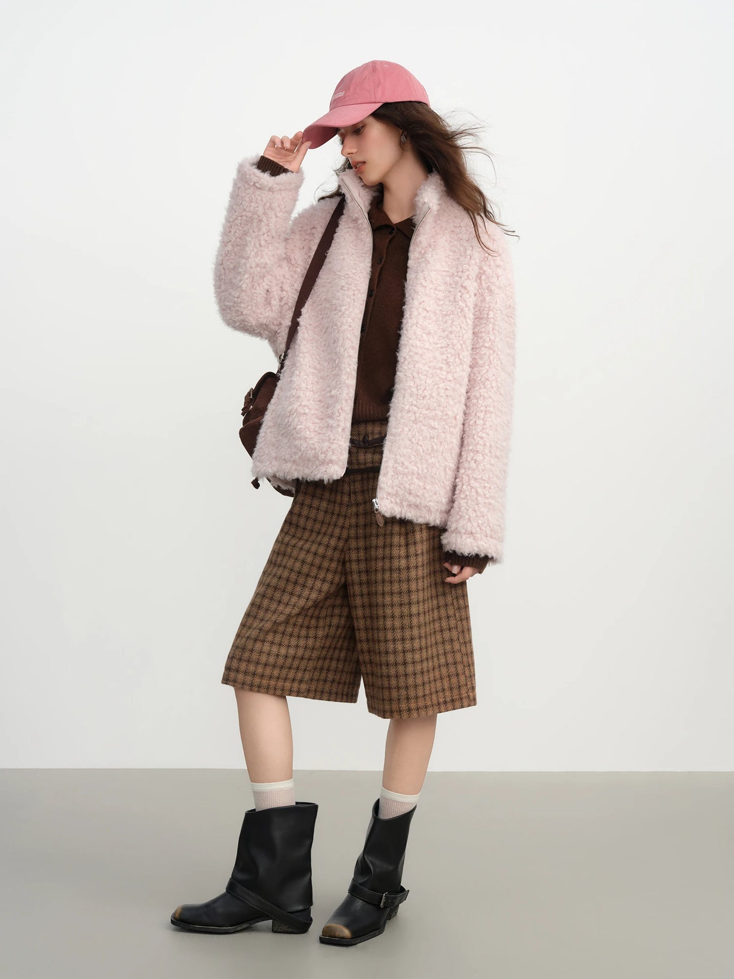 Blush Faux Fur Collar Jacket