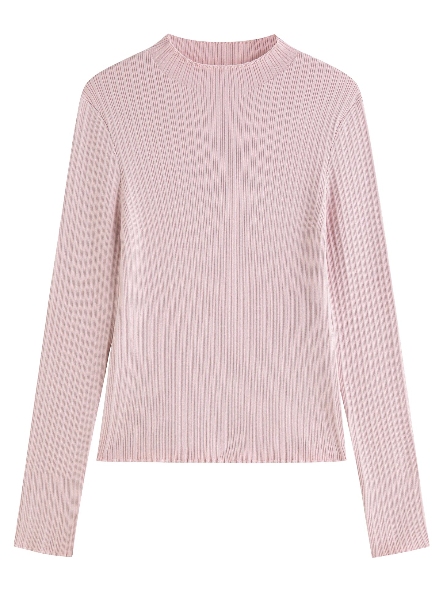 Black Ribbed Mock Neck Knit Top