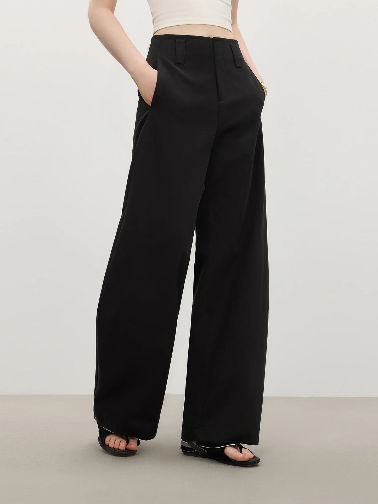 Burgundy Wide Leg Suit Trousers