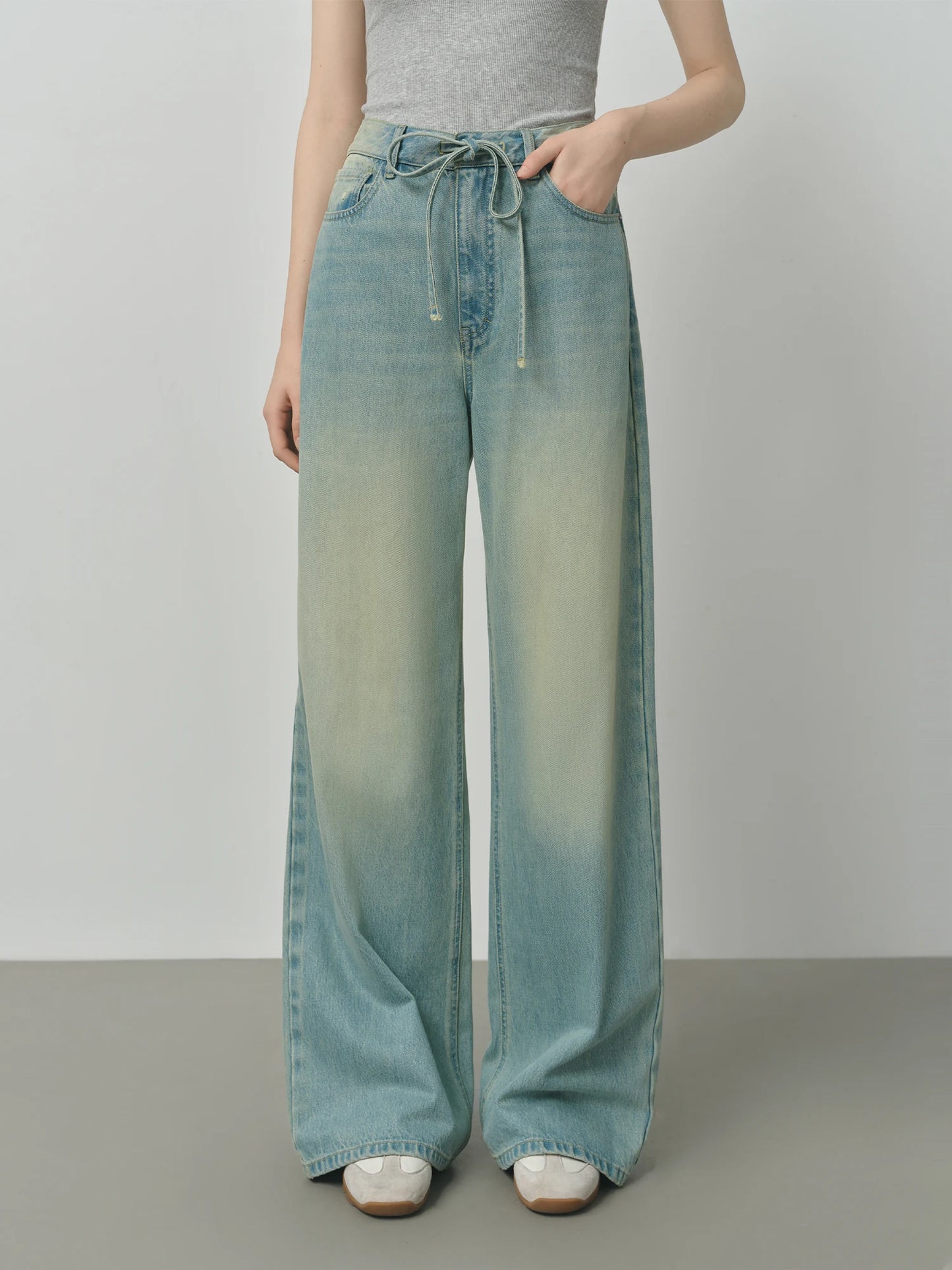 Mint Wash Wide Leg Jeans