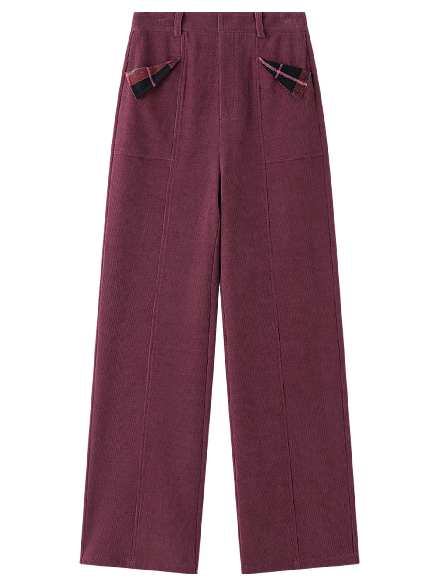 Burgundy Corduroy Wide Leg Pants