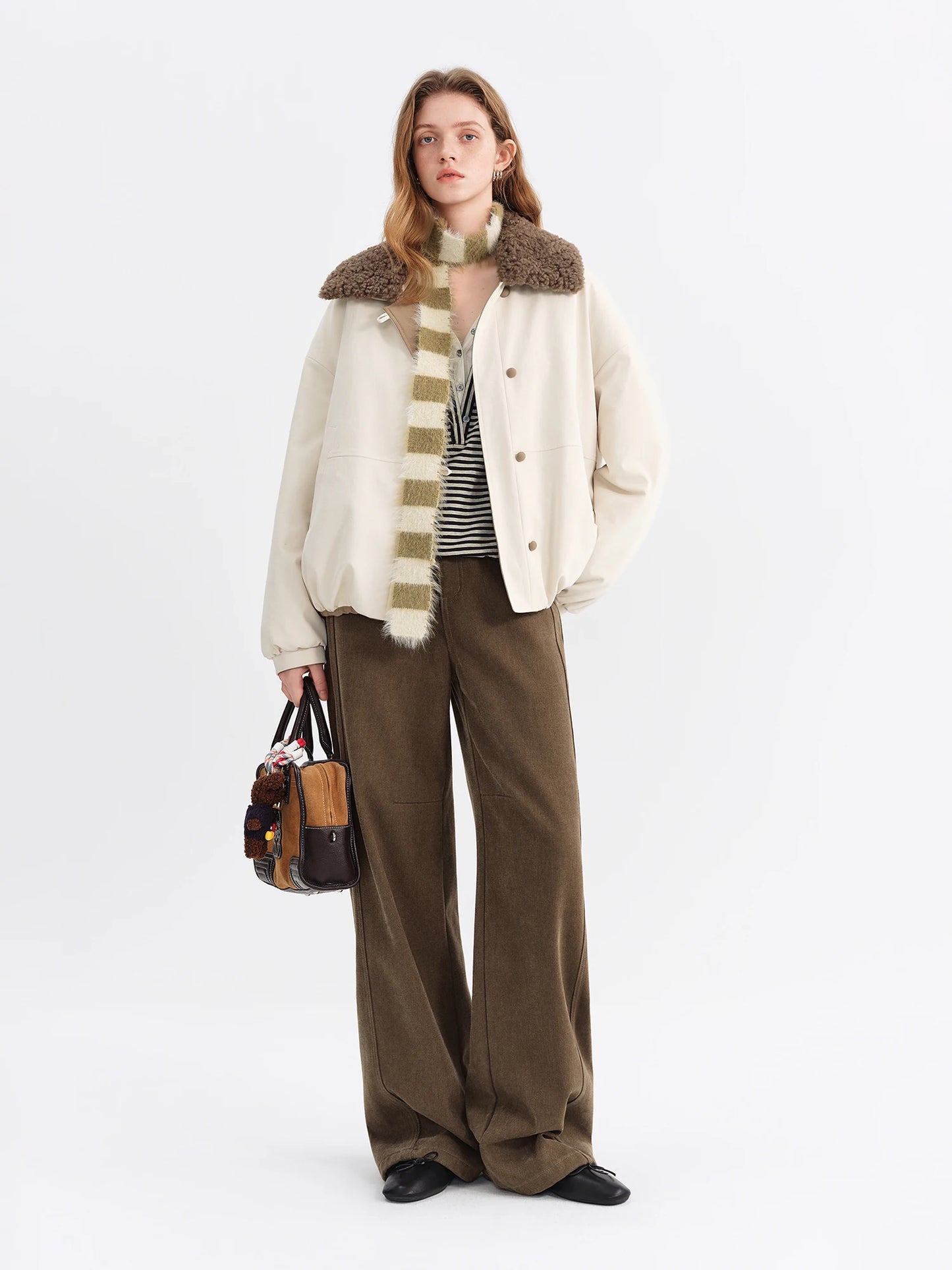 Brown Straight Leg Cotton Pants