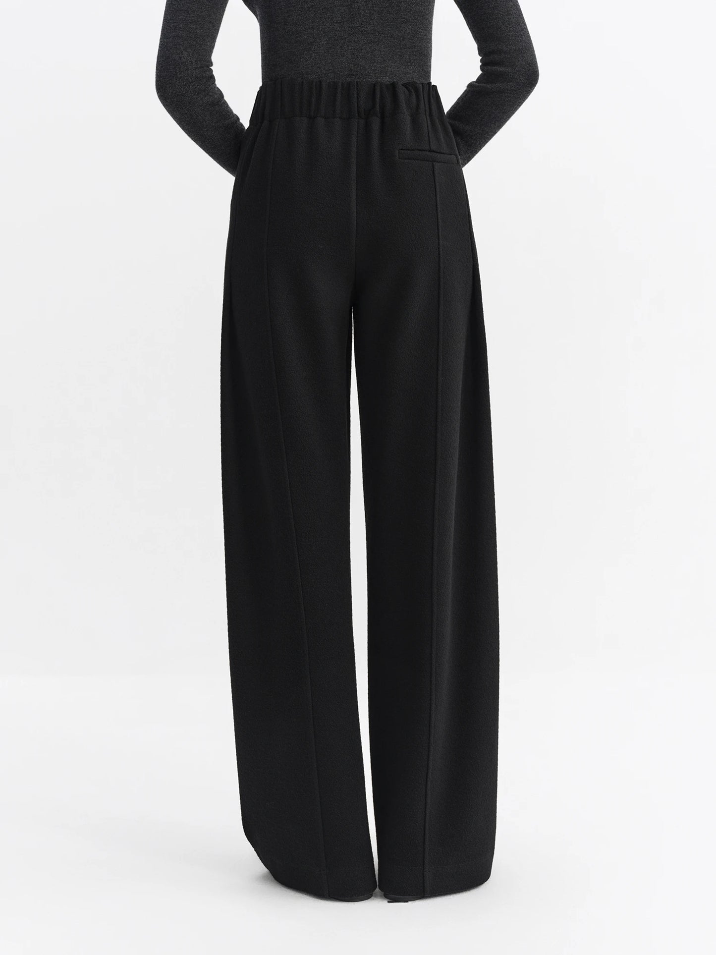 Black High Waist Wide Leg Trousers