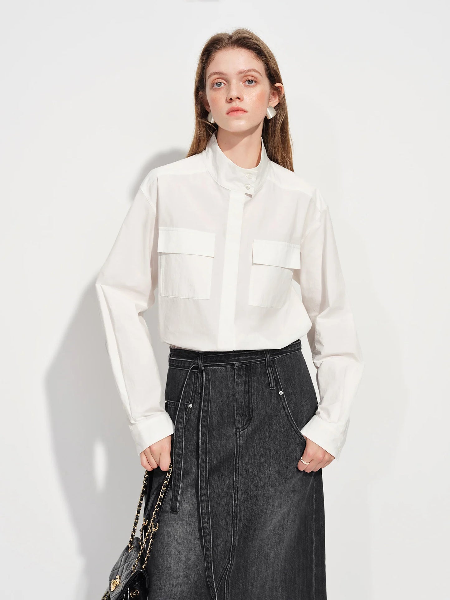 Pale Blue Oversized Utility Shirt
