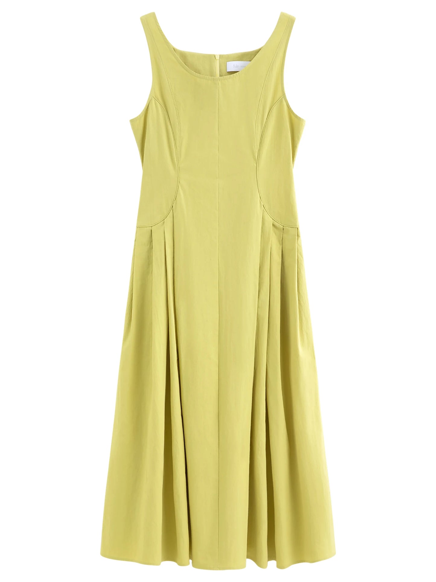Black Square Neck A-Line Midi Dress