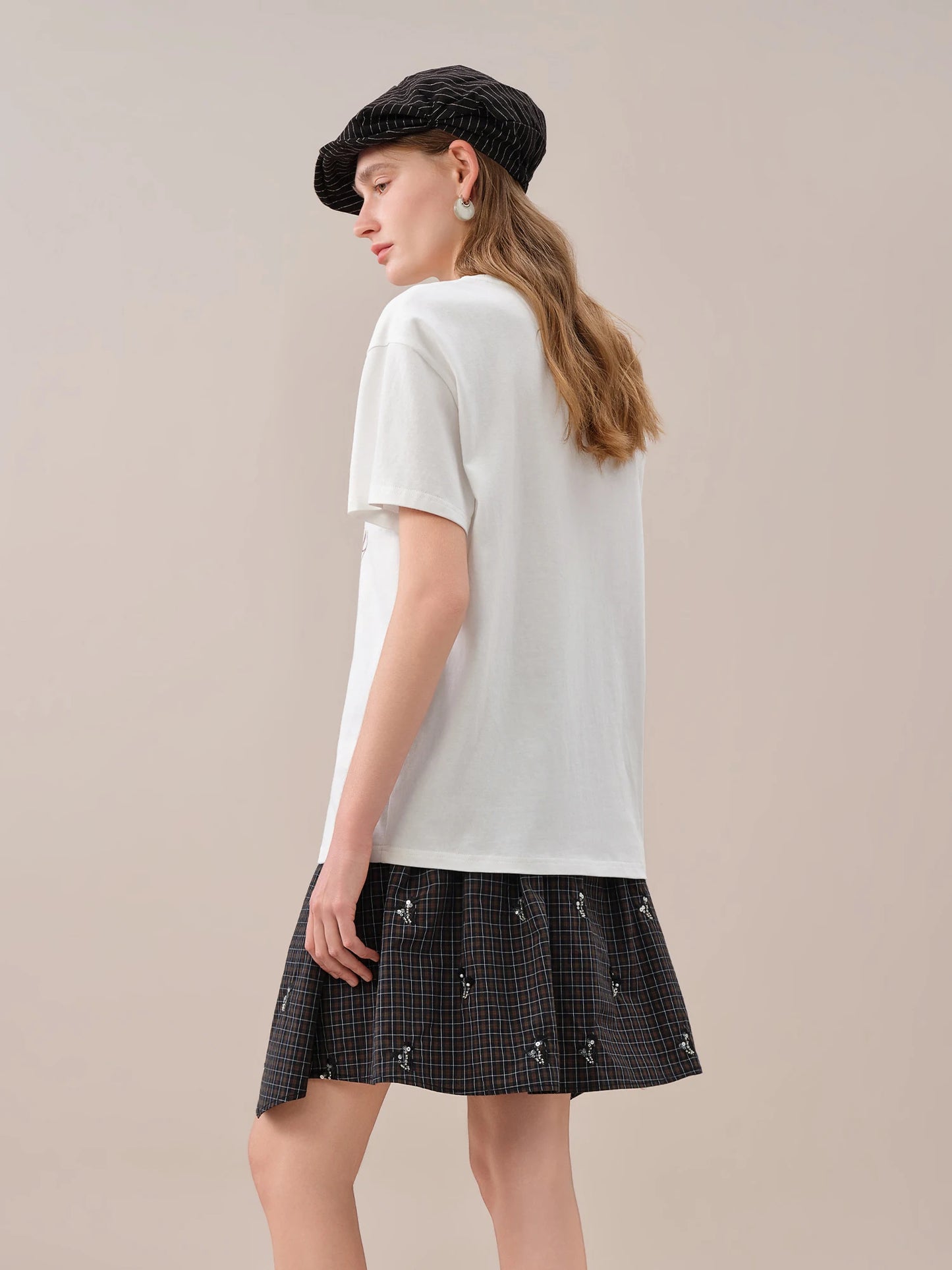 White Botanical Graphic Relaxed Tee