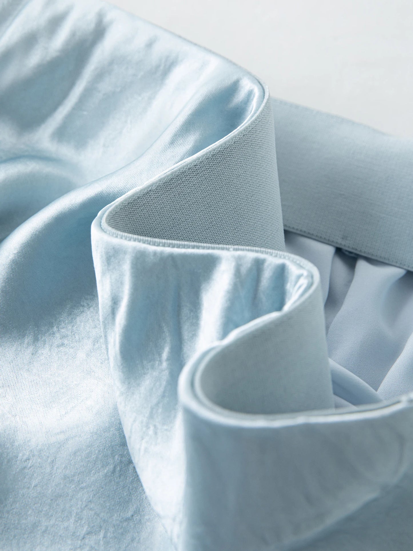 Pale Blue Satin Maxi Skirt