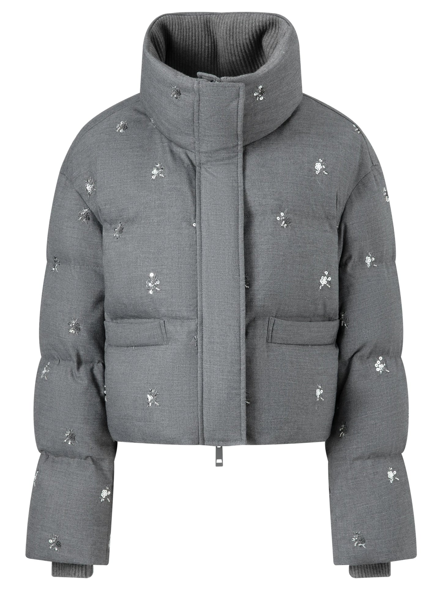 Charcoal Beaded Puffer Vest