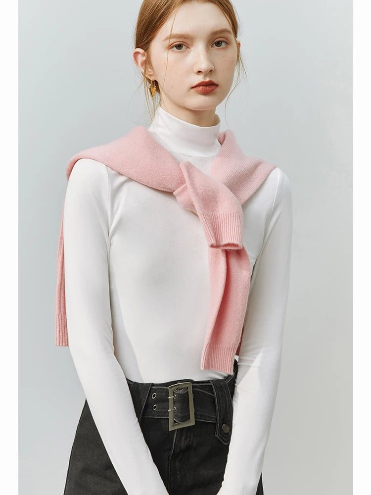 Ivory Slim Mock Neck Knit Top