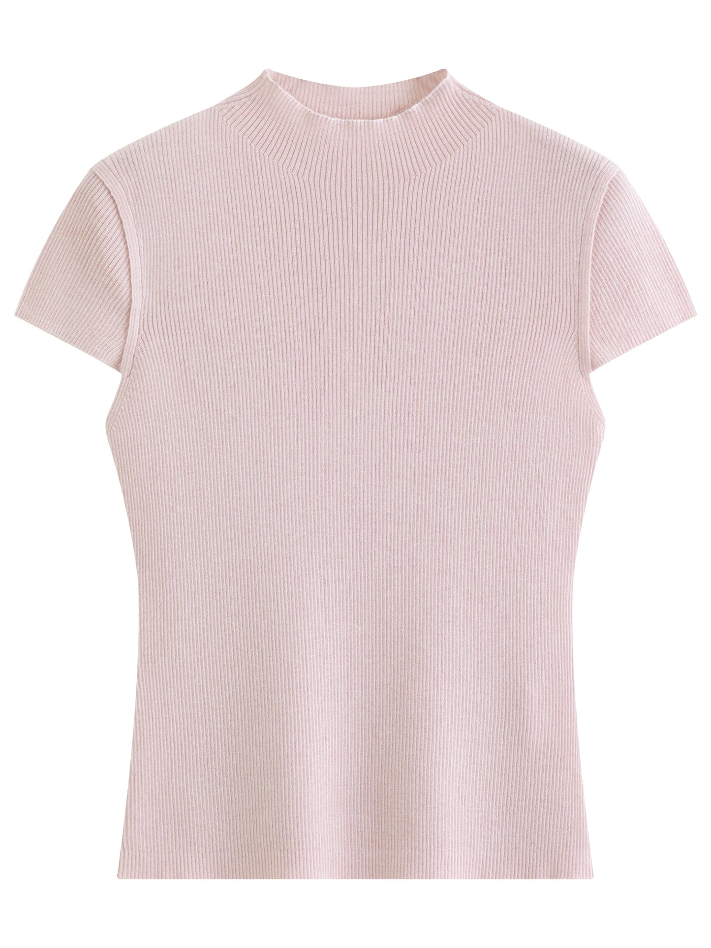 Ivory Mock Neck Knit Tee
