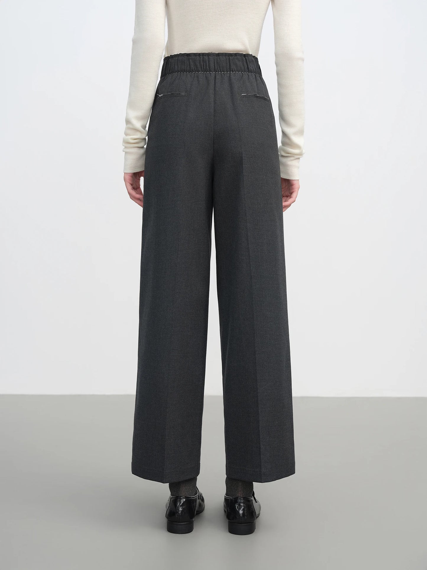 Charcoal Relaxed Straight Leg Trousers