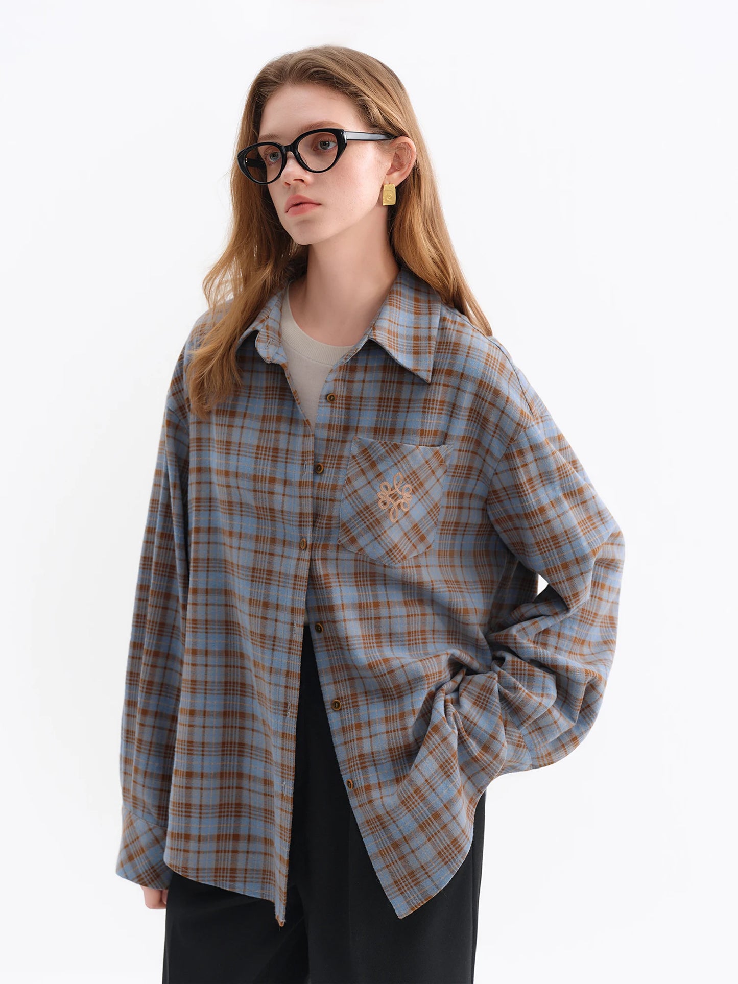 Brown Plaid Oversized Flannel Shirt