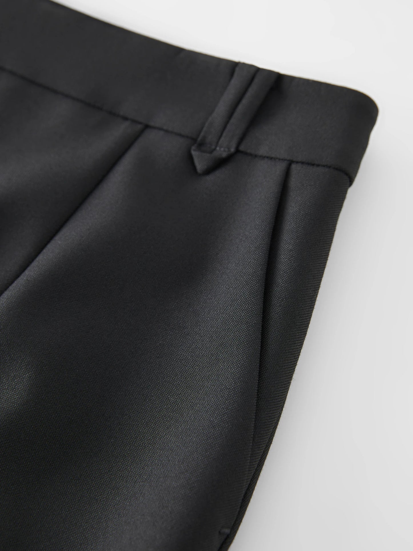 Black Straight Slit Midi Skirt
