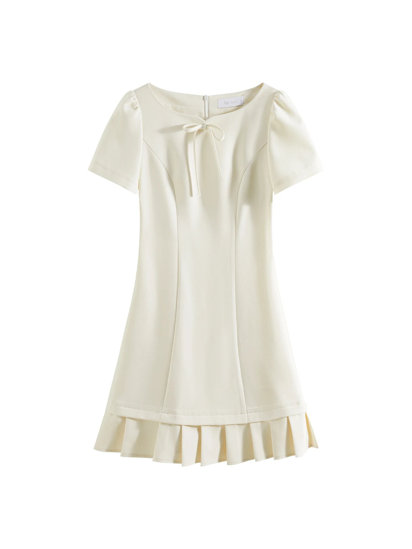 Black Bow Pleated Mini Dress