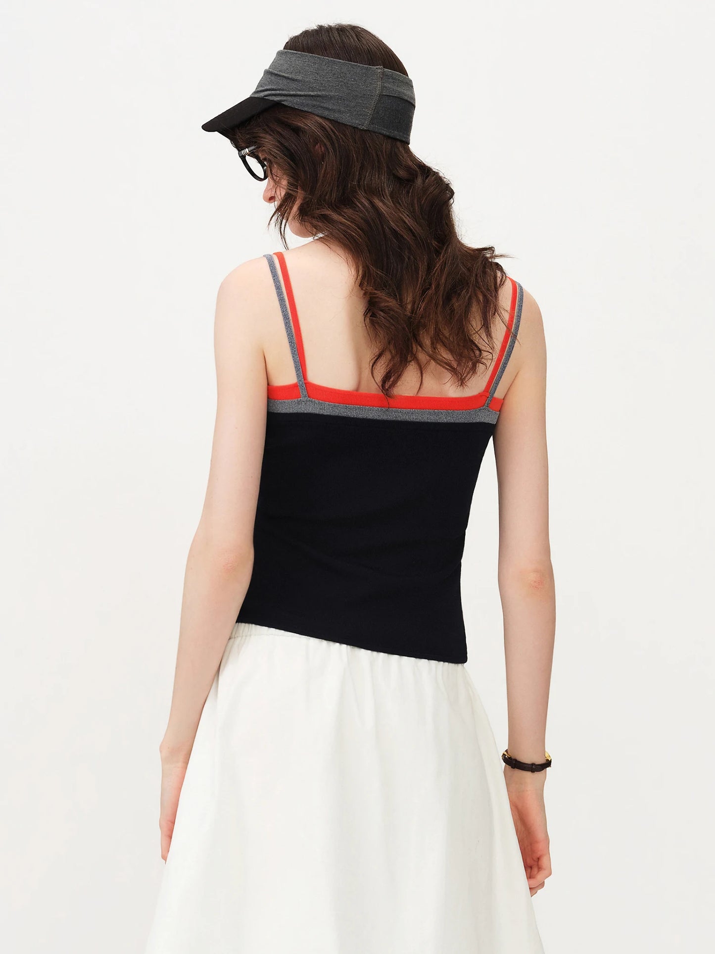 Black Contrast Trim Cropped Camisole