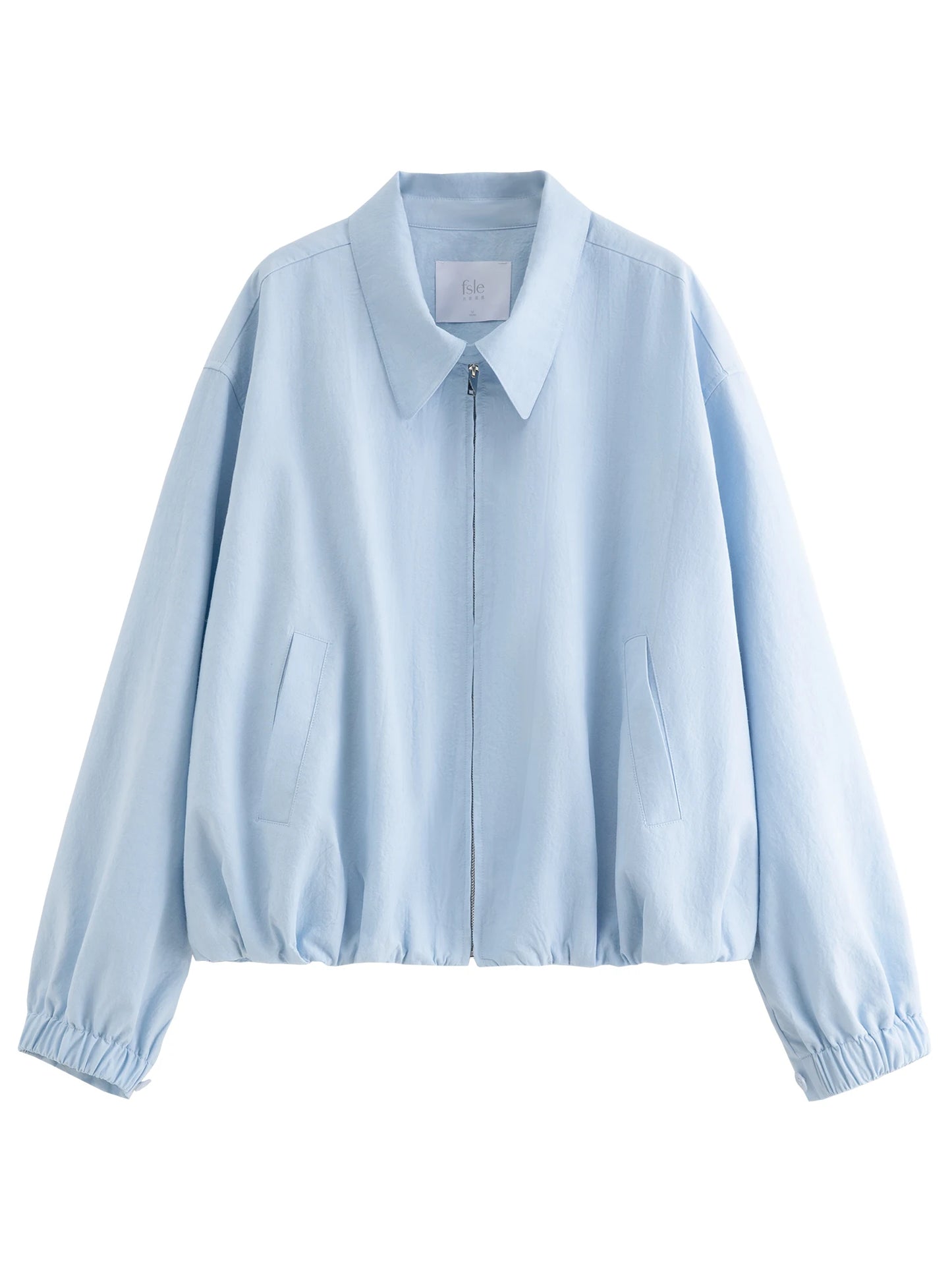 Blush Turn Collar Bomber Jacket