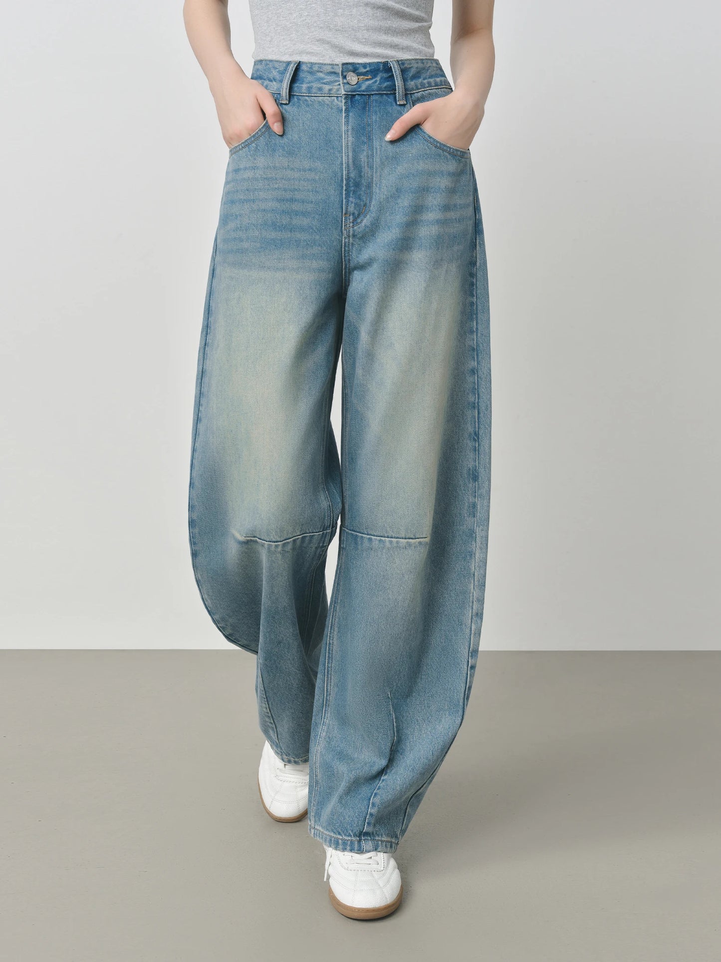 Charcoal Relaxed Wide Leg Jeans