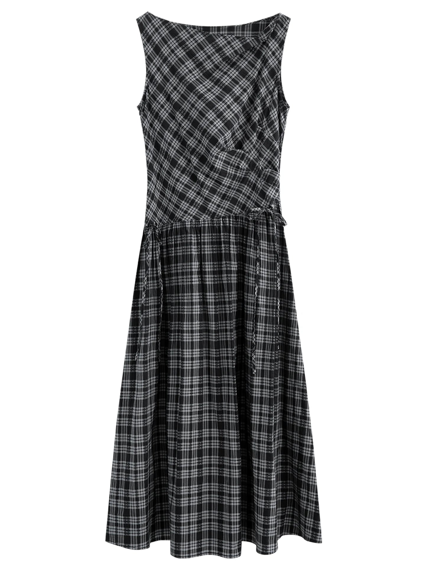 Black Draped Neck Maxi Dress