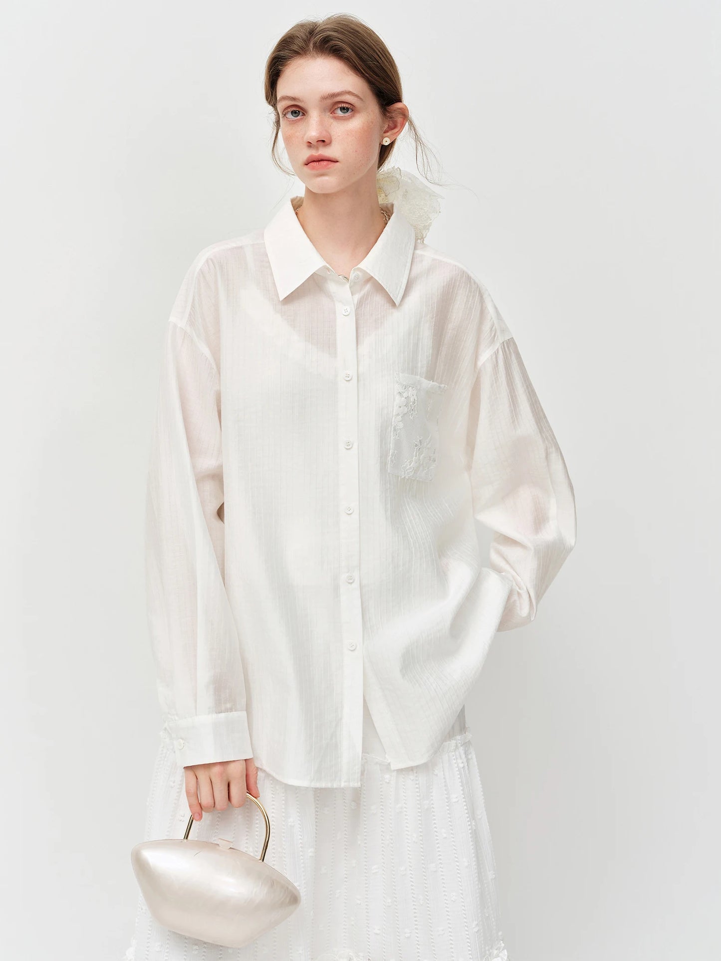 White Oversized Cotton Button Shirt