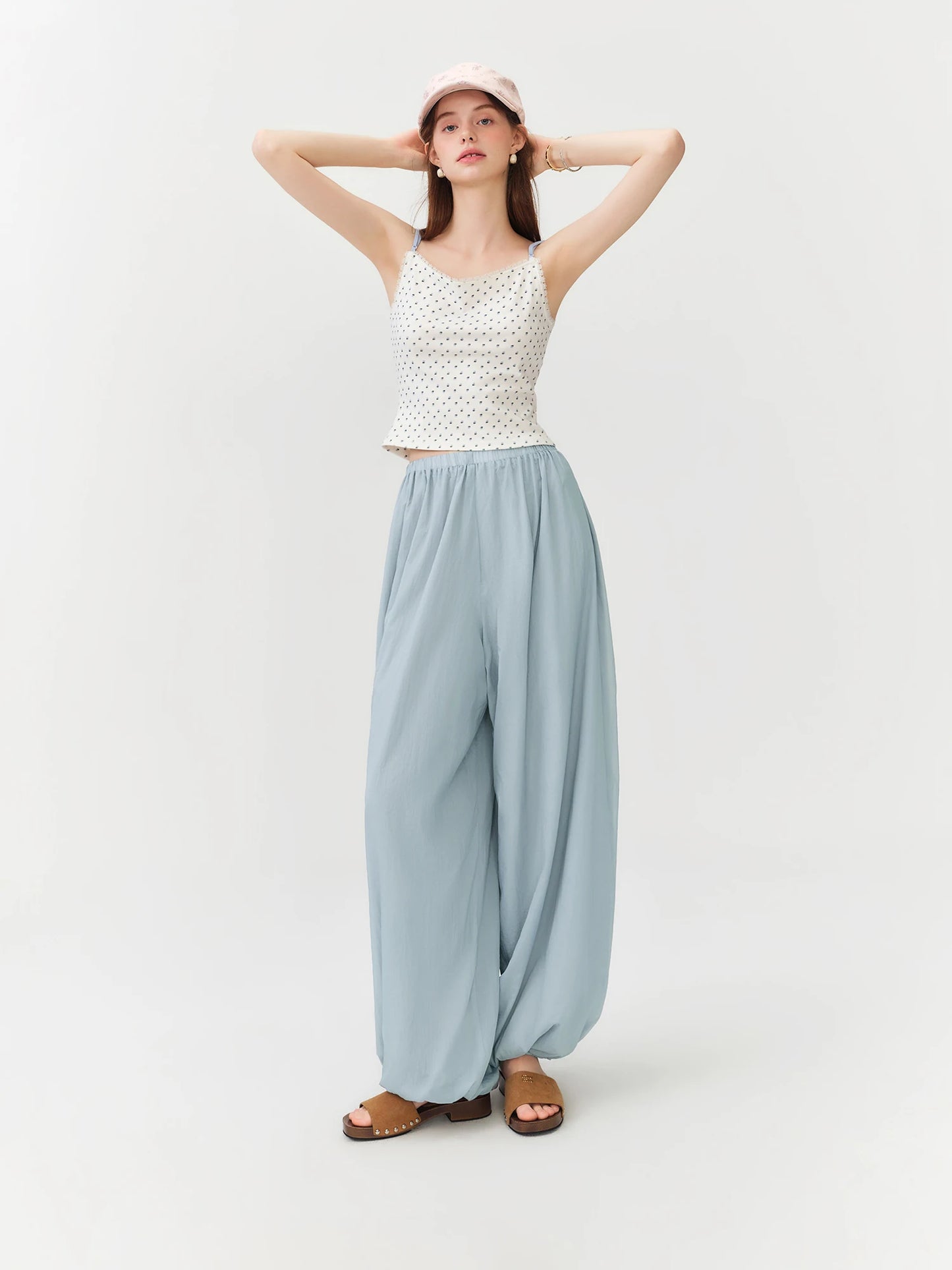 Pale Blue Balloon Harem Pants