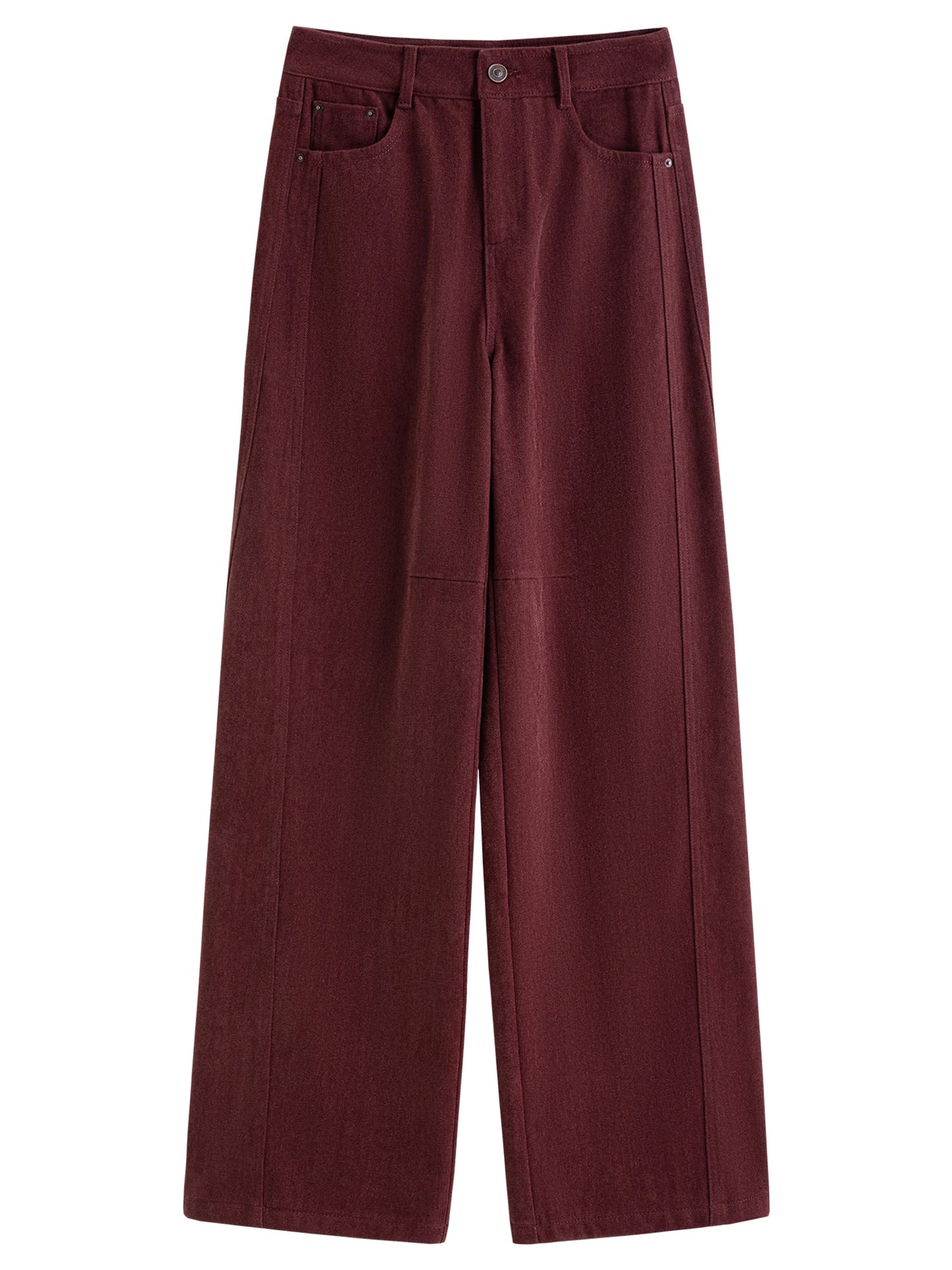 Brown Straight Leg Cotton Pants