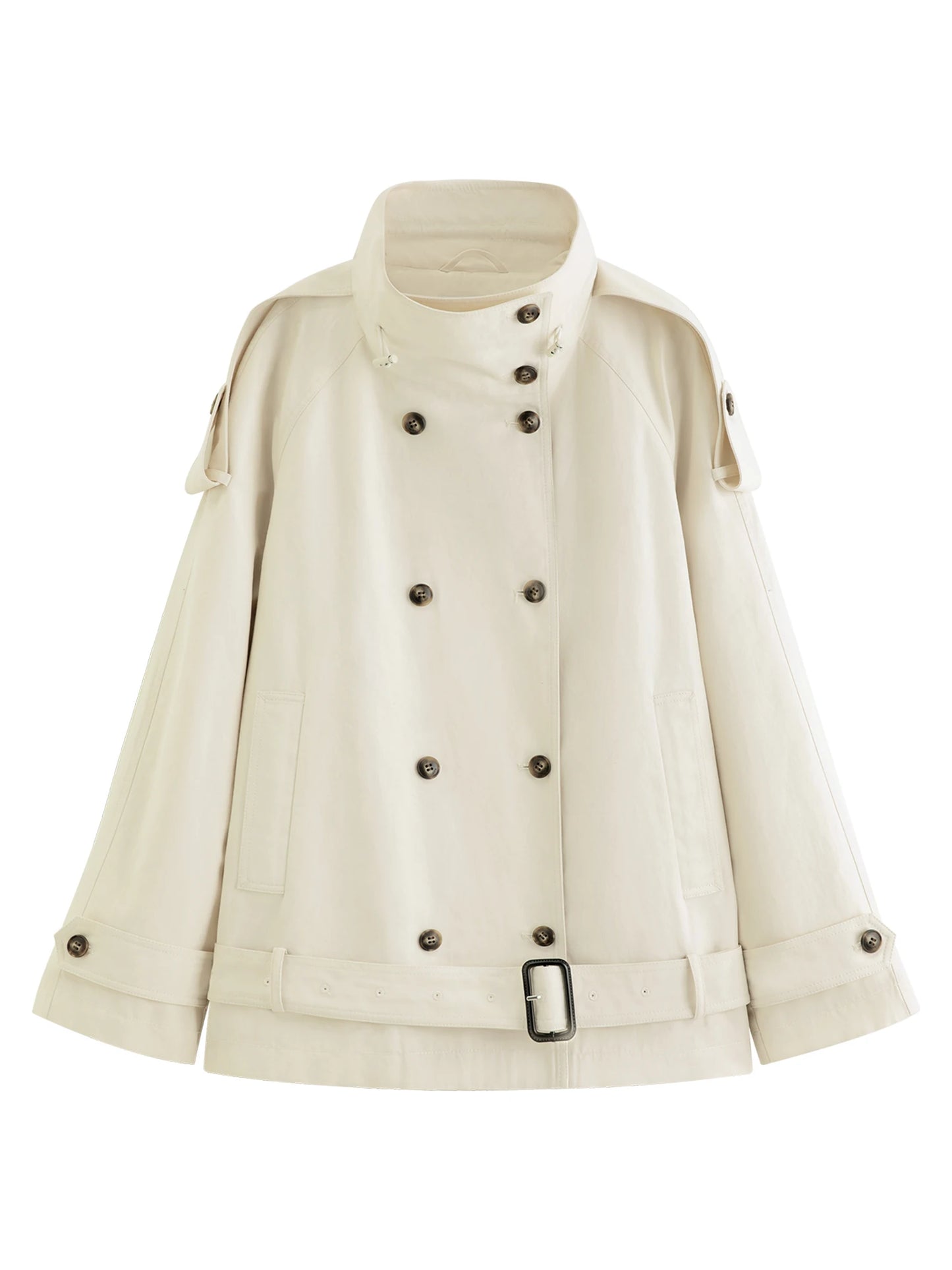 Olive High Collar Cropped Utility Trench