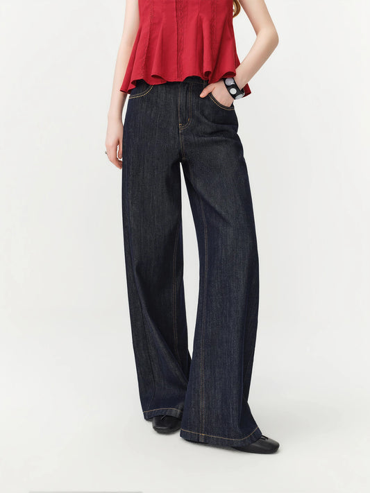 Raw Indigo Wide Leg Jeans
