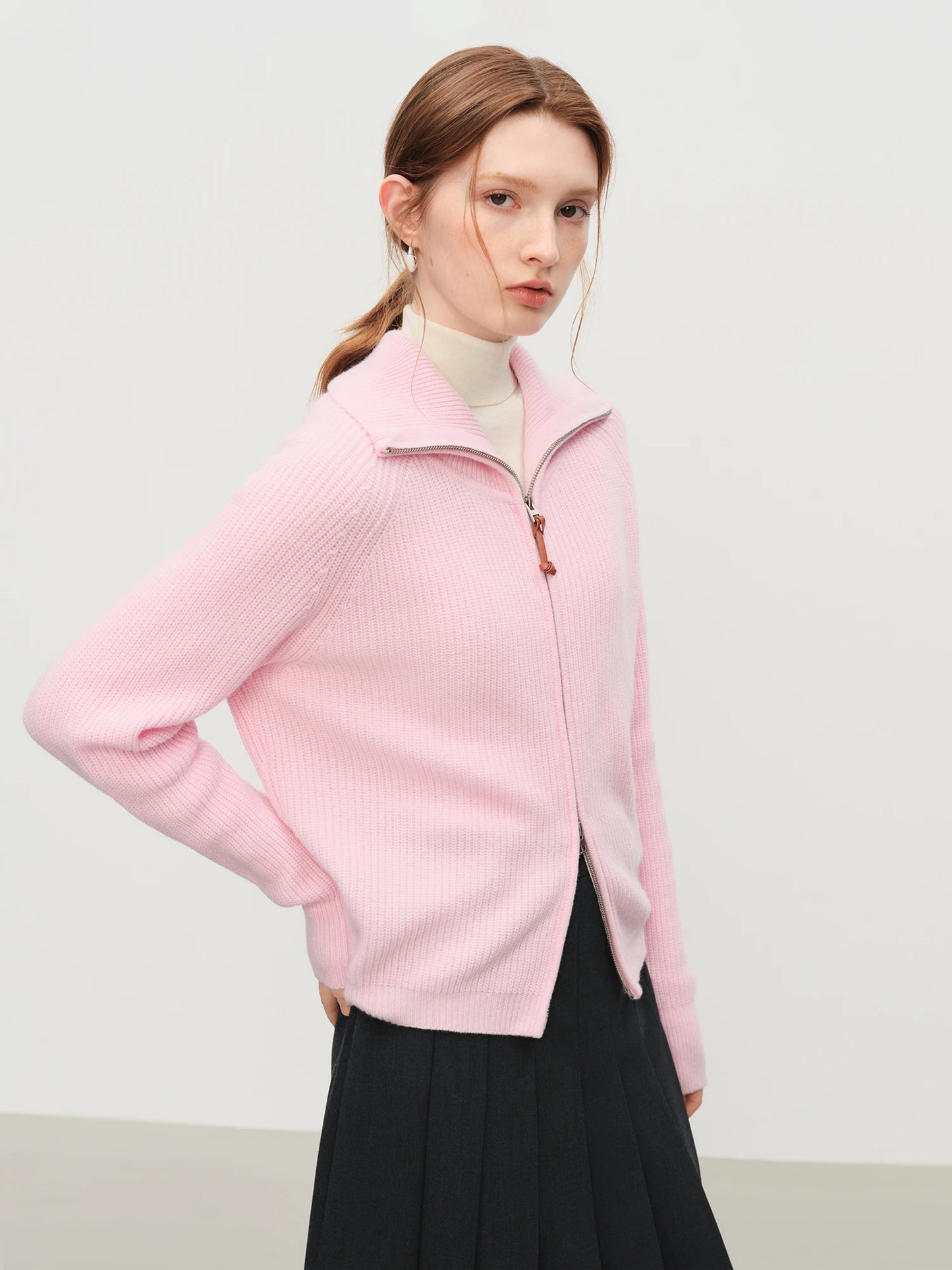 Charcoal Half Zip Turtleneck Sweater