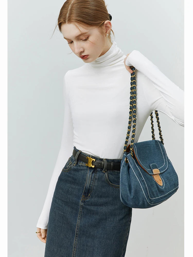 Ivory Slim Mock Neck Knit Top