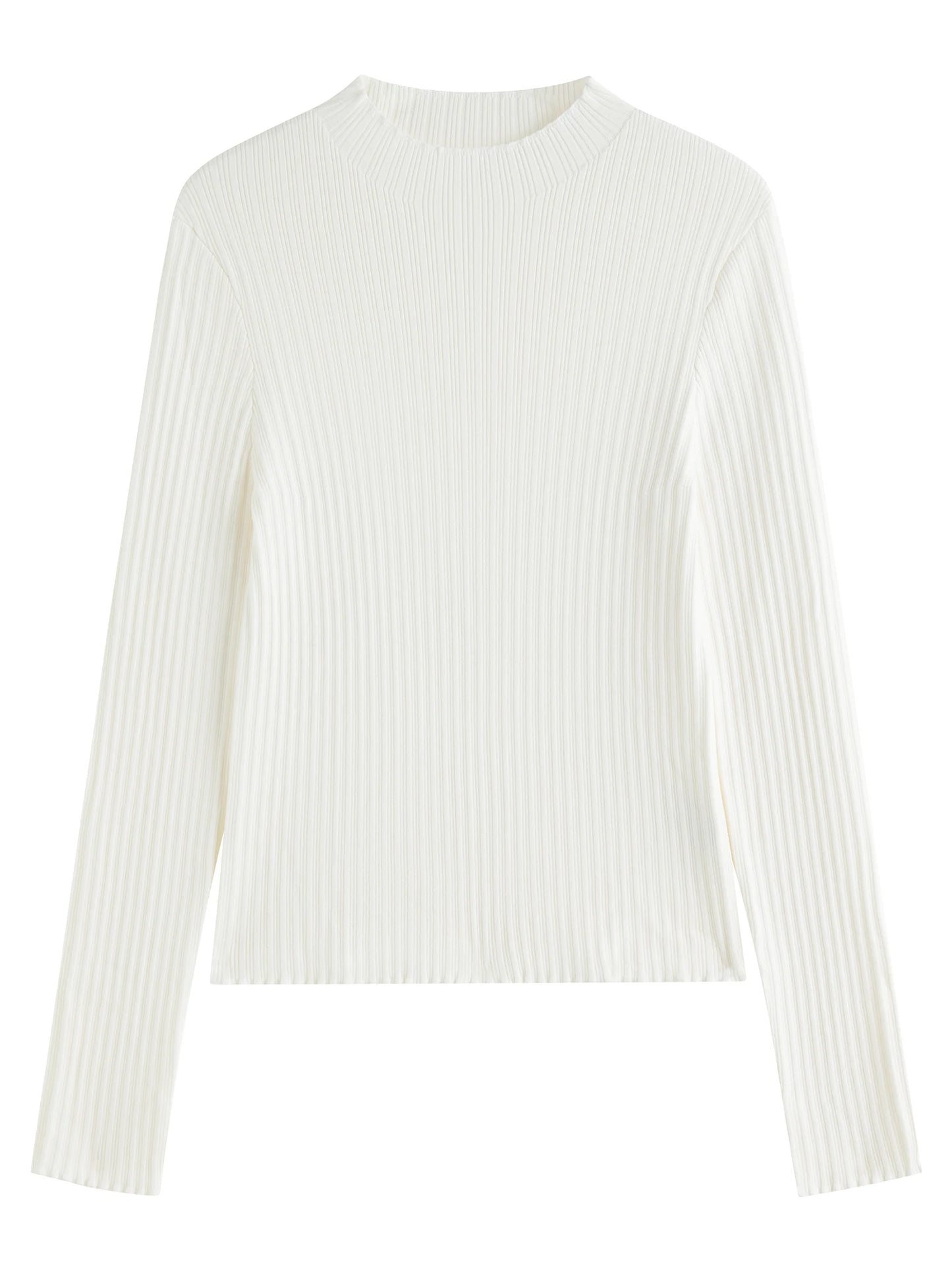Black Ribbed Mock Neck Knit Top