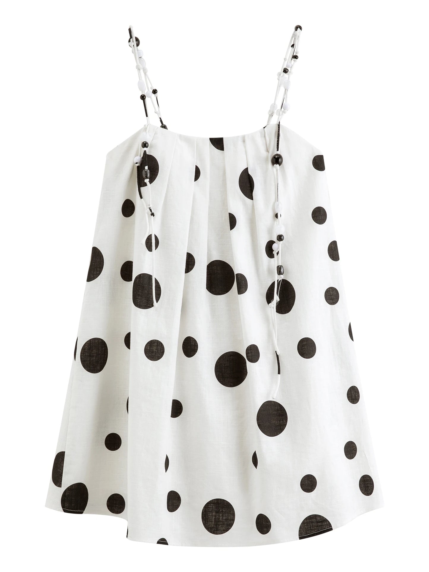 White Black Polka Dot Mini Dress