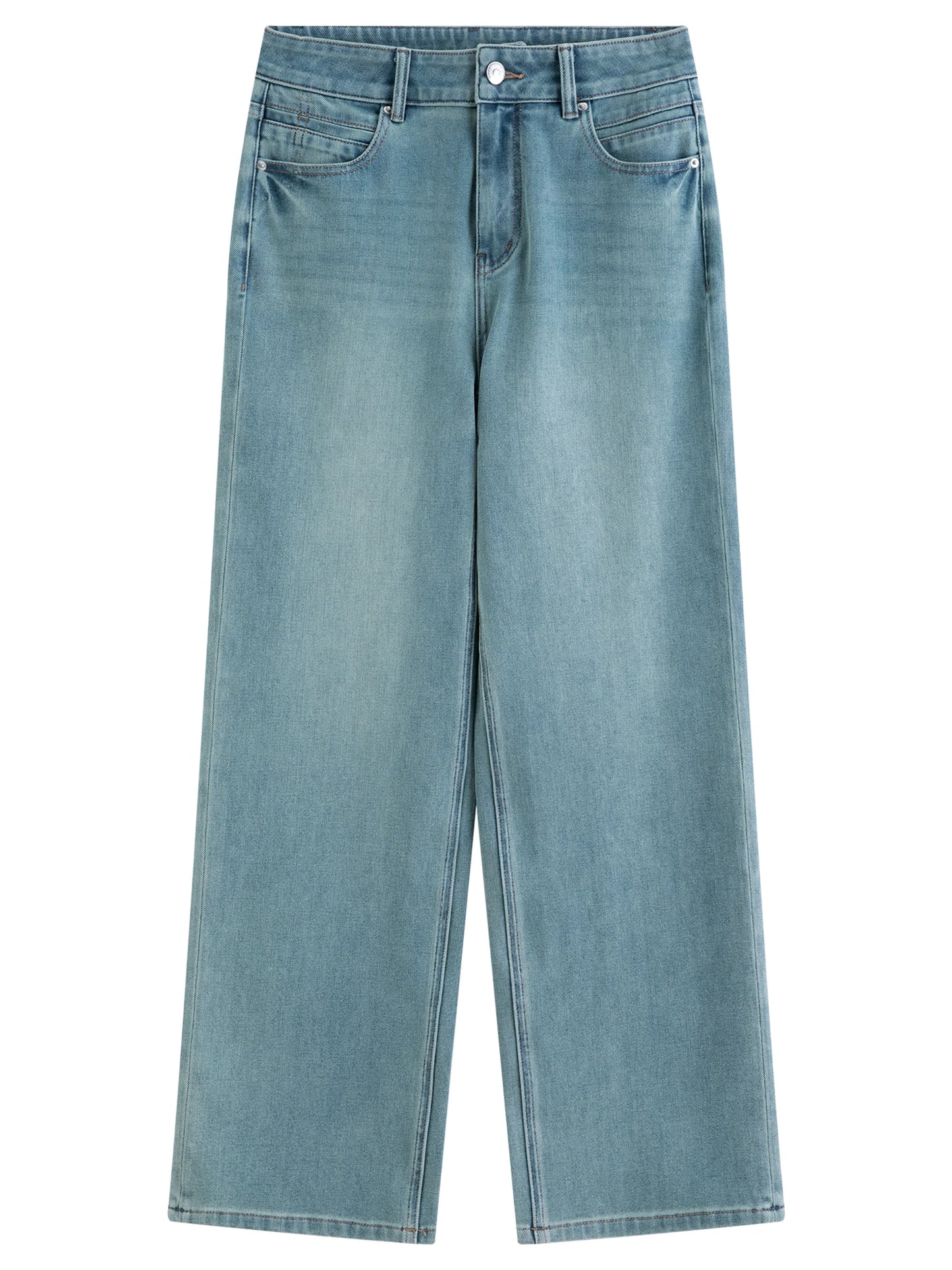 Light Wash Cropped Straight Jeans